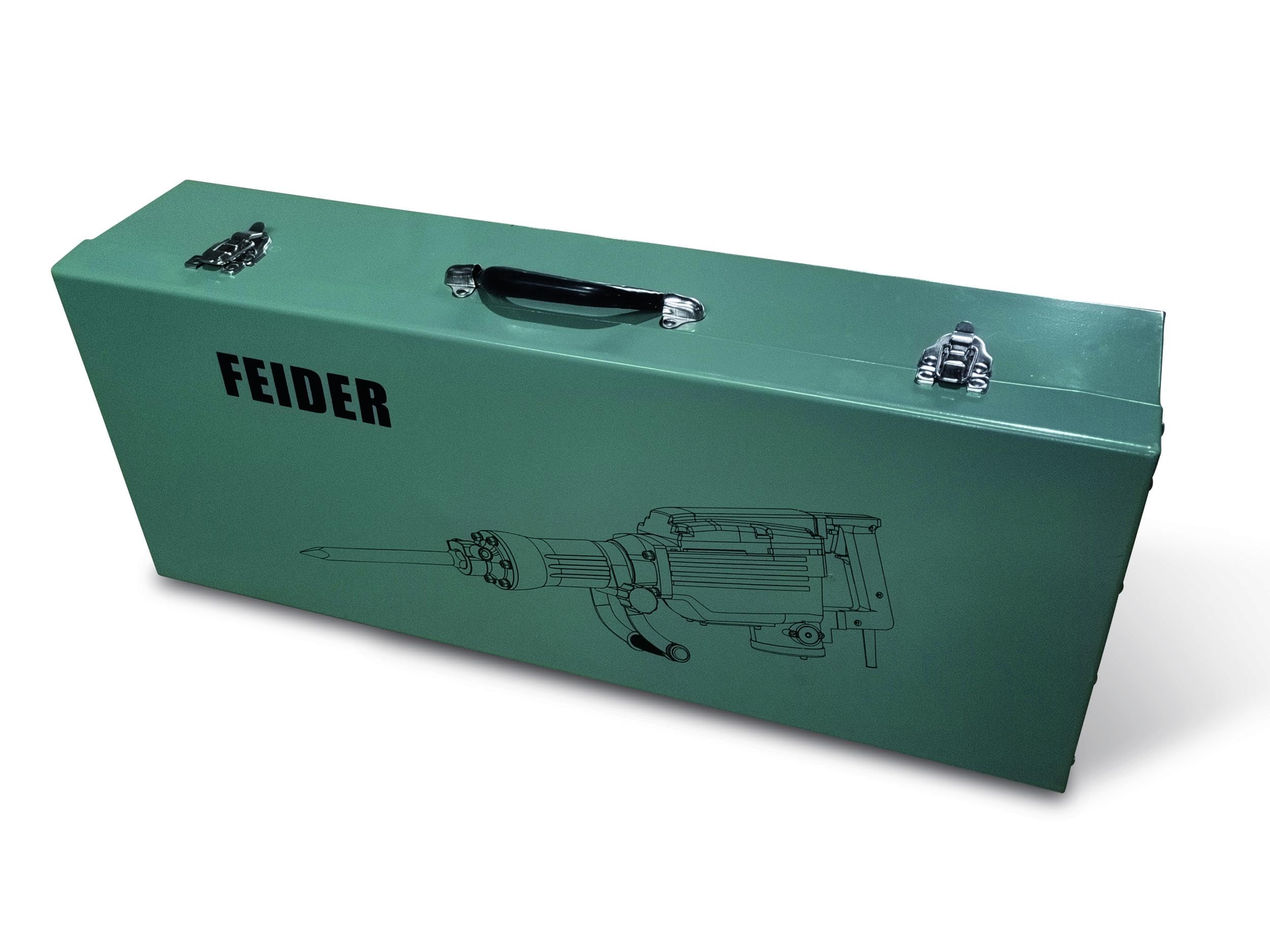 FEIDER F1765MP Kompaktowy młotek udarowy 1700W z kolczastym dłutem - siła uderzenia 65J - wszechstronne zastosowanie - Kompaktowy i lekki - uchwyt pomocniczy - narzędzie do rozbiórki