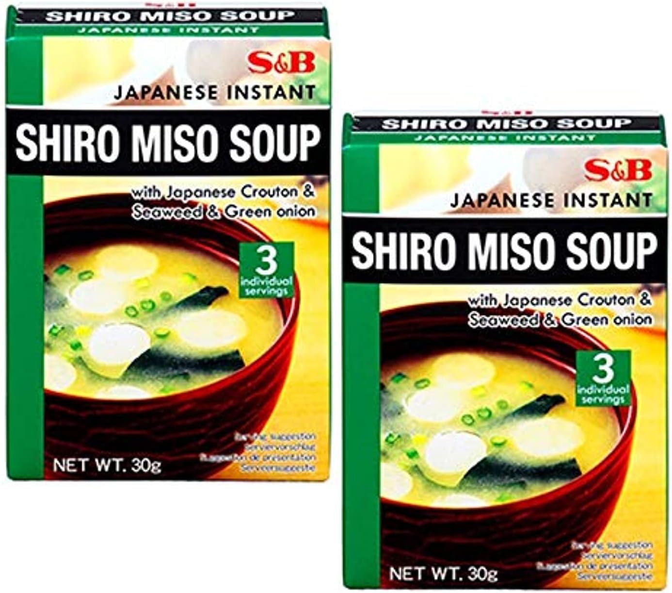 S&BInstant Soy Bean Soup Miso (White, 30g) - Pack of 2