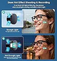 Vista 4 de Fundas ajustables de bloqueo de luz LED para RayBan Meta Wayfarer, Skyler, Headliner (Gen2), accesorios Oakley, cubierta de luz de meta, bloquea
