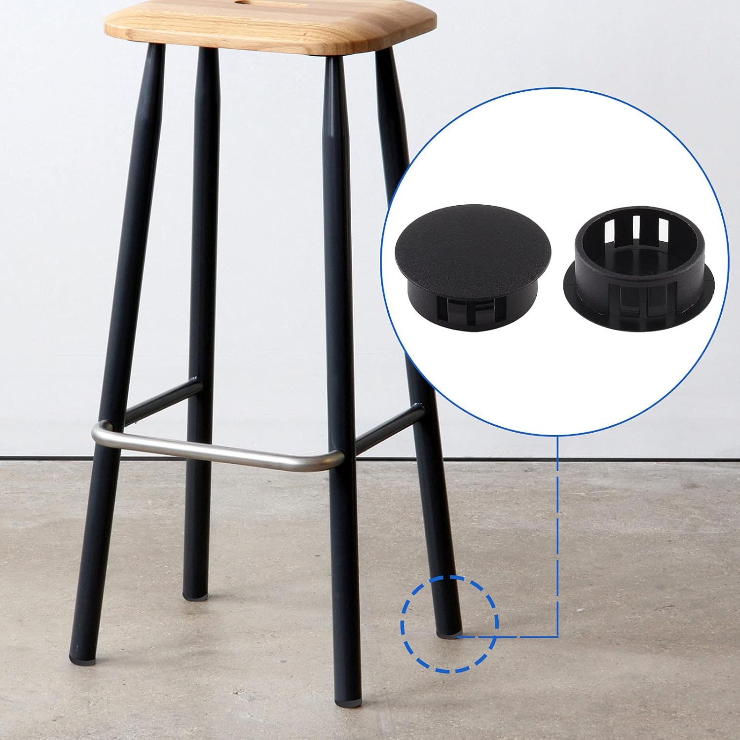 Jersvimc 36 Pcs 5/16 Inch(8mm) Black Hole Plug Plastic Hole Cover, Round End Cap Plug Flush Type Tube Insert Plug, Pipe Post Plug Panel Plug for Chair Furniture Glide Protectors : Tools & Home Improvement