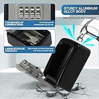 Vista 3 de Caja de bloqueo de combinación portátil, montaje en pared, para llaves de casa para ocultar una llave exterior, caja de seguridad impermeable