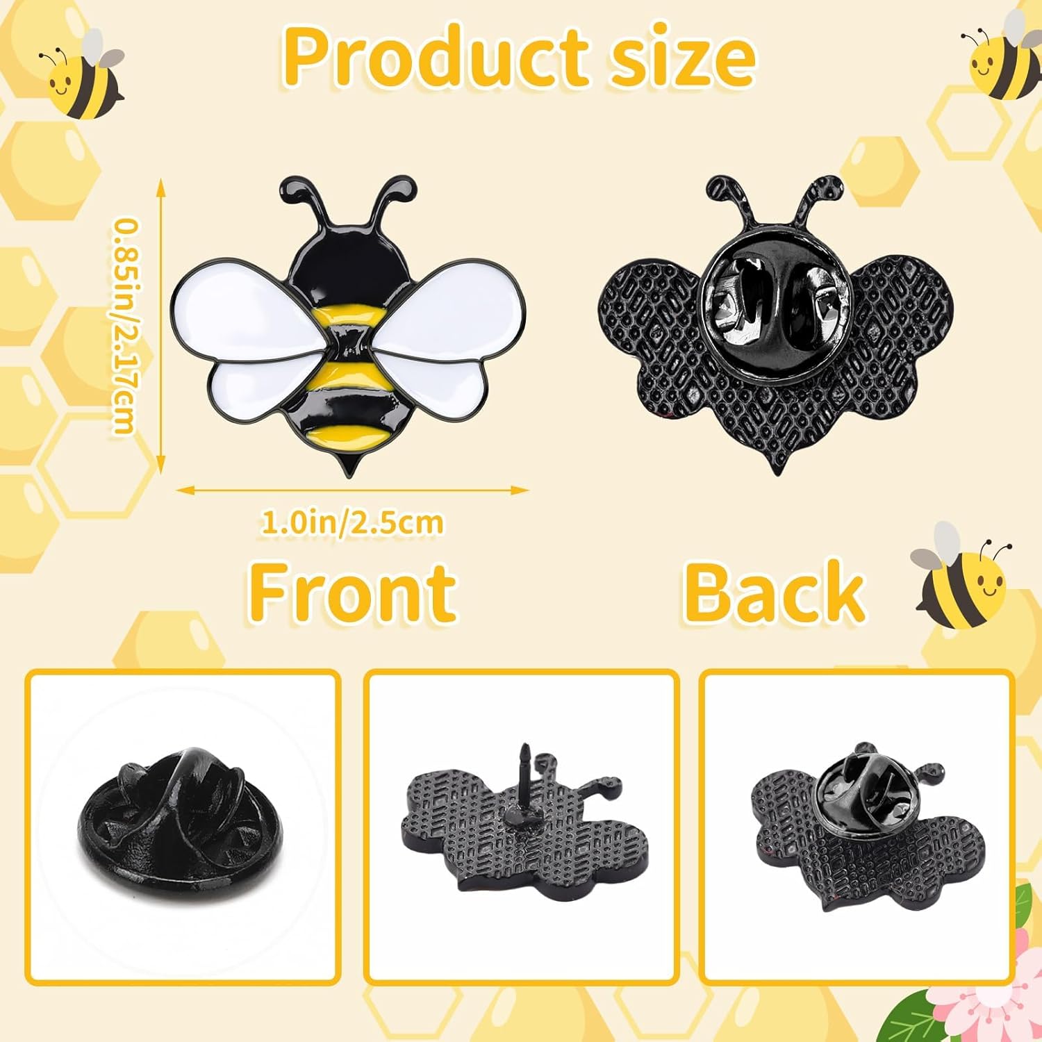 36PCS Bee Enamel Pins Honey Bee Brooch Pins Cute Bee Lapel Pins Bulk Bee Badges Jewelry for Women Friends Employee Appreciation Gift Clothes Bags Backpack Decoration - Image 2