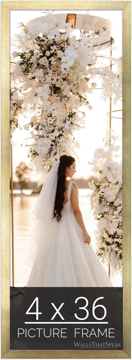 wallsthatspeak 4x36 Gold Picture Frame for Puzzles Posters Photos or Artwork