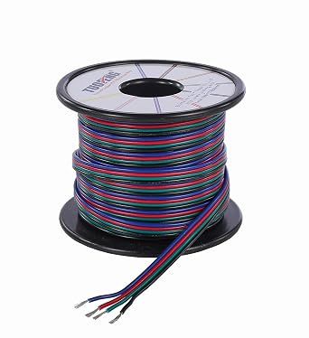 TUOFENG 22 AWG 4 Pin RGB Extension Cable, 40ft | LED Strip Wire