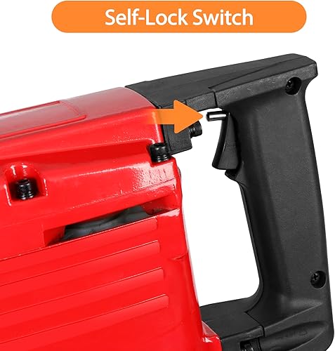 Miniatura 9 de ZENY Taladros eléctricos de demolición de 2200 W, martillo de demolición resistente con estuche, guantes 2 cinceles y 2 brocas de perforación