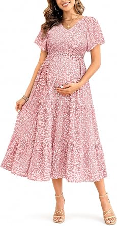 Pinup Fashion Maternity Summer Dress Baby Shower Easter Pregnancy A-Line