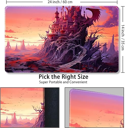 Miniatura 23 de Tapete de juego para MTG, con bolsas de almacenamiento gratis, tapete de juego de 24 x 14 pulgadas, TCG y tapete de juego de mesa para tarjetas