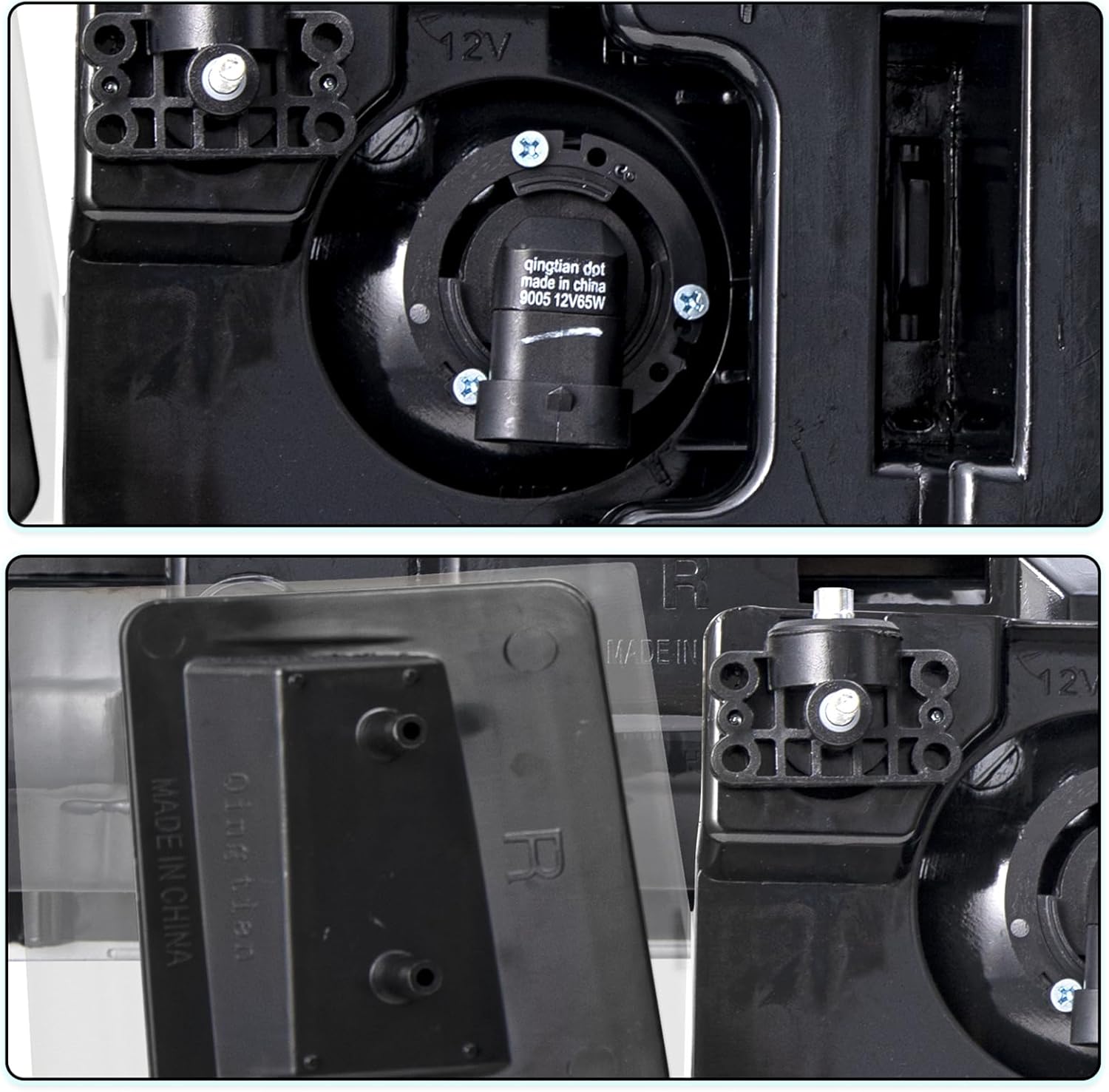 8PCS Headlight Assembly for 1994-1998 Chevy Silverado Tahoe Suburban C10 C/K 1500 2500 3500 Replacement BULBS Included Black & Clear NOT FIT GMC