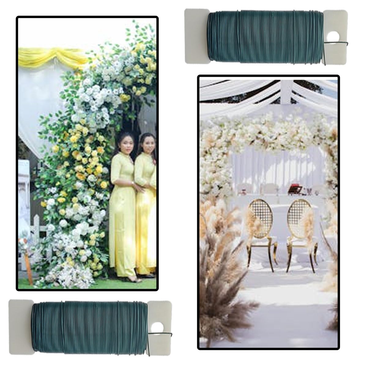 22 Gauge Paddle Wires, 76 Yards Flexible Florist Wire, Christmas Wreath Craft Wire for Wreaths, Flower Arrangements, Crafts & Garland