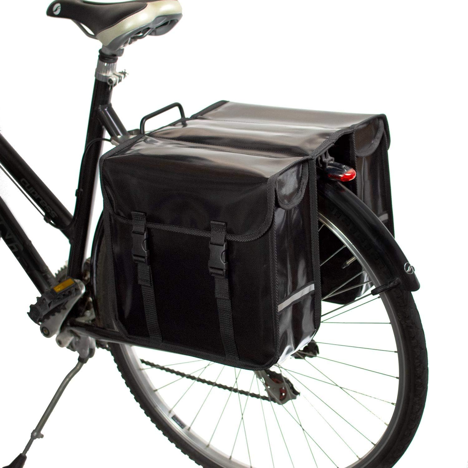 Classic CW - Waterproof Bicycle Double Pannier Bag Bicycle Cycle Bike Shopping (Black)