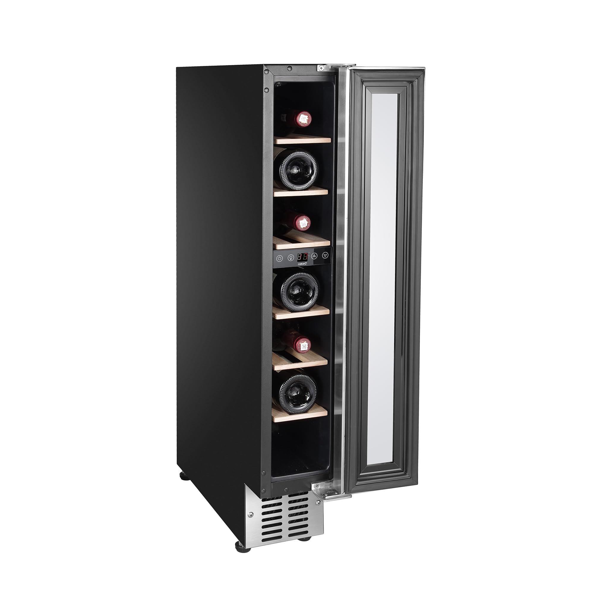 Cata | Vinoteca |Modelo VI 15107 X | Vinoteca no Frost de Encastre | Capacidad para 7 Botellas | Ancho de 15 cm | Clase de Eficiencia nergética G | Con Soportes Regulables para la Altura