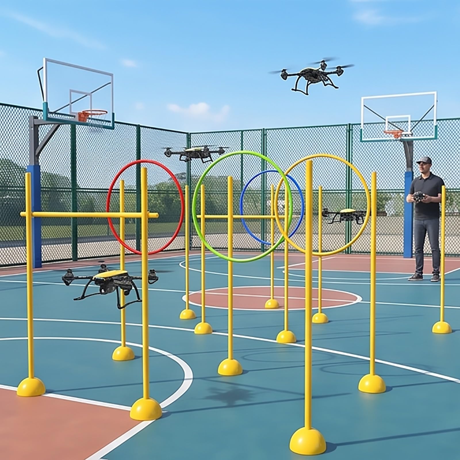 Kit Percorso Drone FPV Modulare Fai da Te | Facile da Costruire Layout Regolabili per Modelli di Aerei Interno ed Esterno