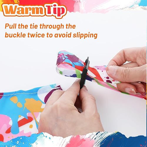 Miniatura 7 de Delantal de pintura para niños, 2 piezas, bata impermeable con bolsillo para cocinar arte al óleo, protege la ropa del agua, manchas de aceite