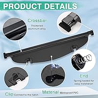 Vista 228 de Powerty Cubierta de Carga para Accesorios Kia Sportage 2023-2025 2026, Textura de Lona Cubierta Retráctil para Maletero Trasero de Carga de Equipaje