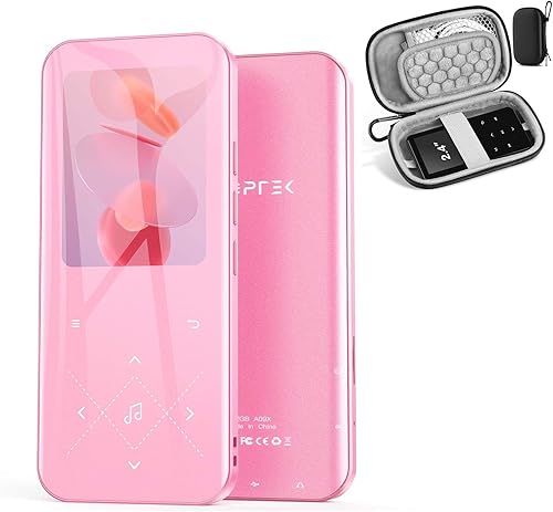 AGPTEK A09X Reproductor de MP3 con estuche de transporte rosa