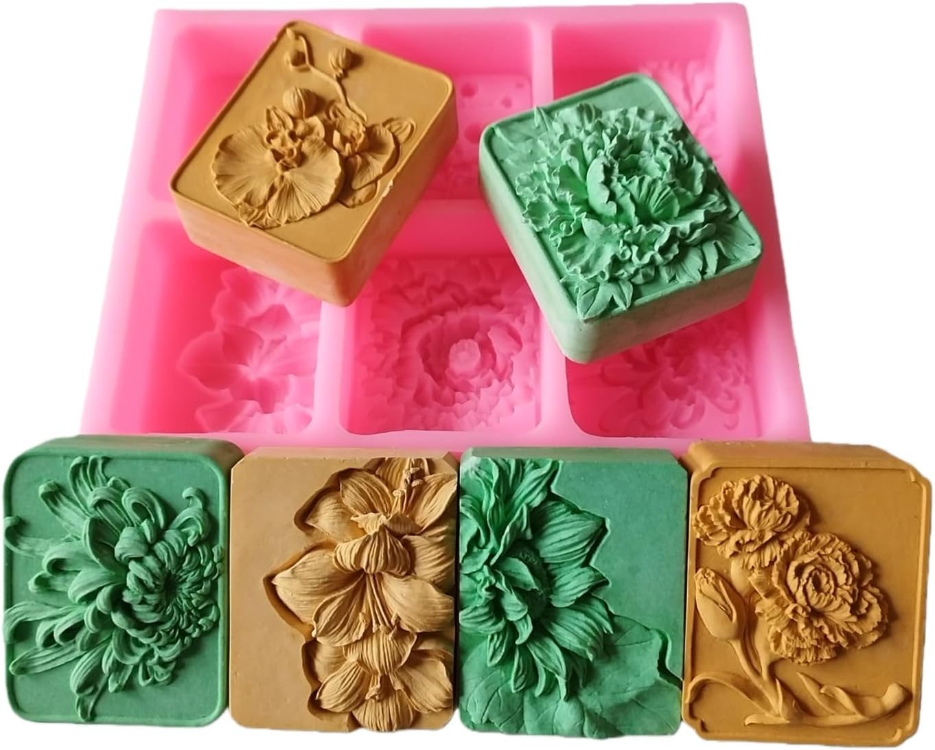 Redxin Six-Hole Flower Silicone soap Mold, Candle Mold, Handmade soap Making, DIY Process Making Mold