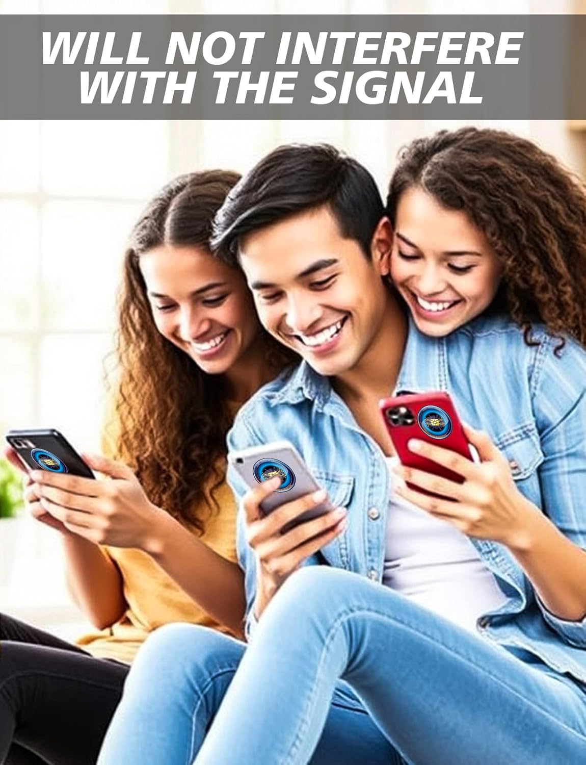 Cell Phone Protection Neutralizers Stickers for Smart Phones/Tablets/Laptops/Computer/WiFi/Priner/TV Electronic Devices Blocker 12 Pcs Blue