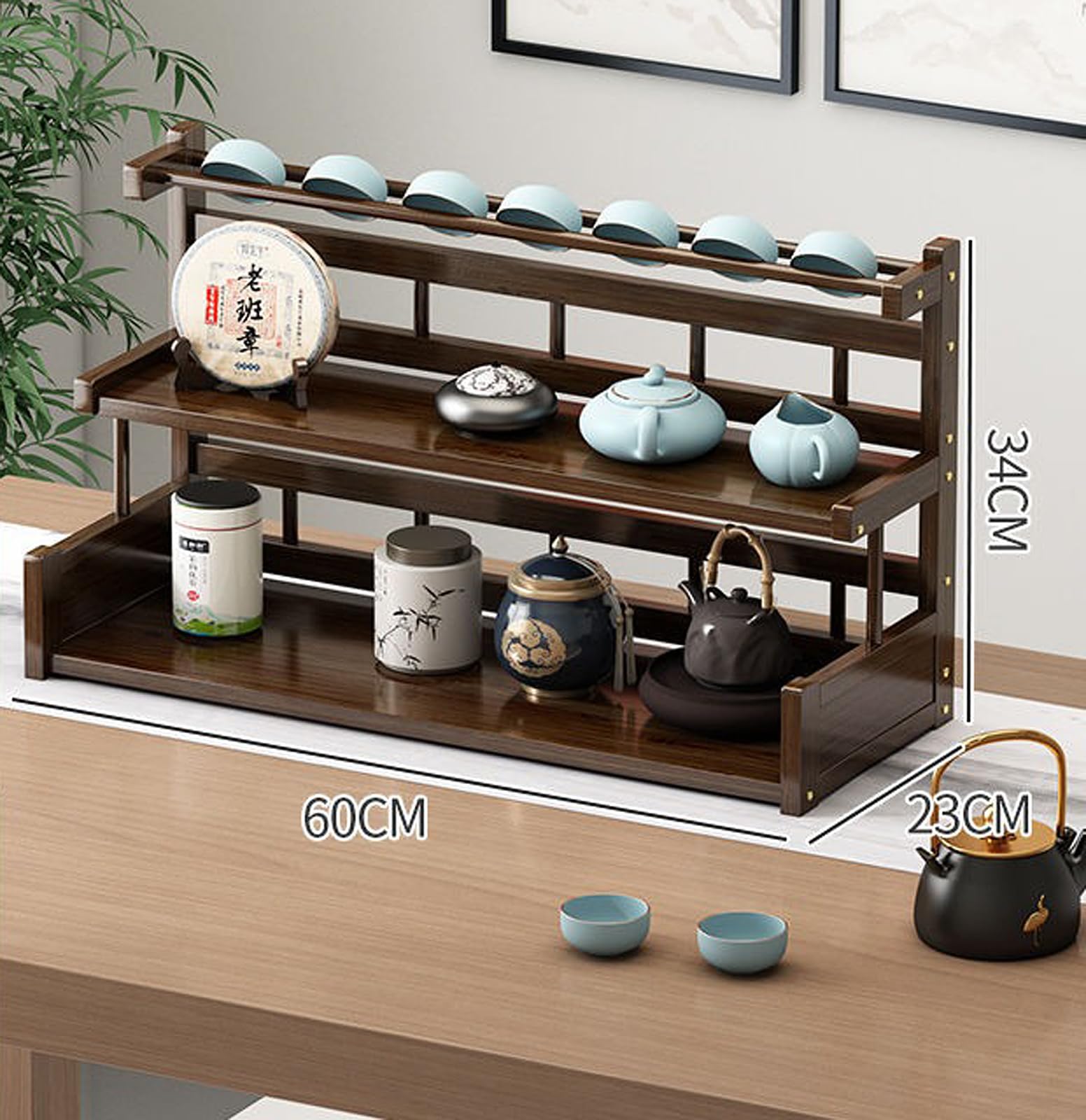 Amazon｜茶器収納棚 茶器収納棚 茶キャビネットティーポット収納