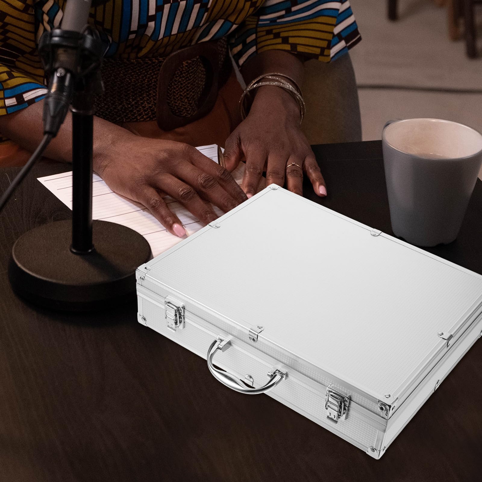 Custodia per Microfono senza Fili Rigida Maniglia Custodia Portatile per Microfoni Wireless da Viaggio Protezione Contro Graffi e Urti