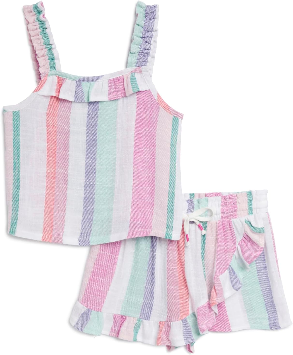 Splendid girls Cotton Candy Ruffle Sleevelesstank Top and Skort 2-piece Set