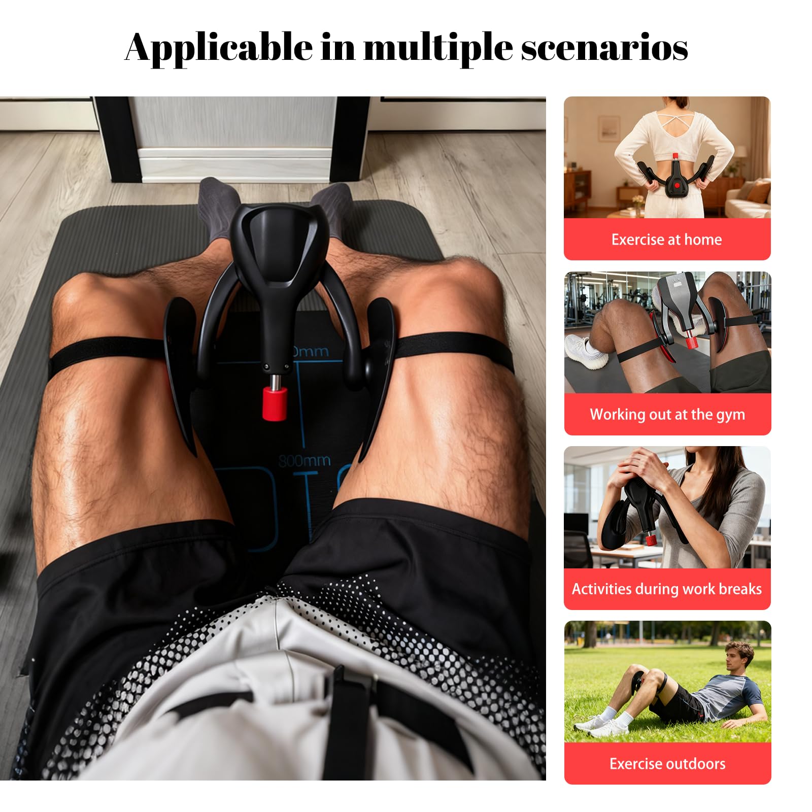 Appareil Musculation Fessier Femme Homme Appareil Musculation avec Compteur | Entraîneur de Muscle Pelvien Appareils Jambes et Cuisses avec Sangle Fixe, Fitness Maison
