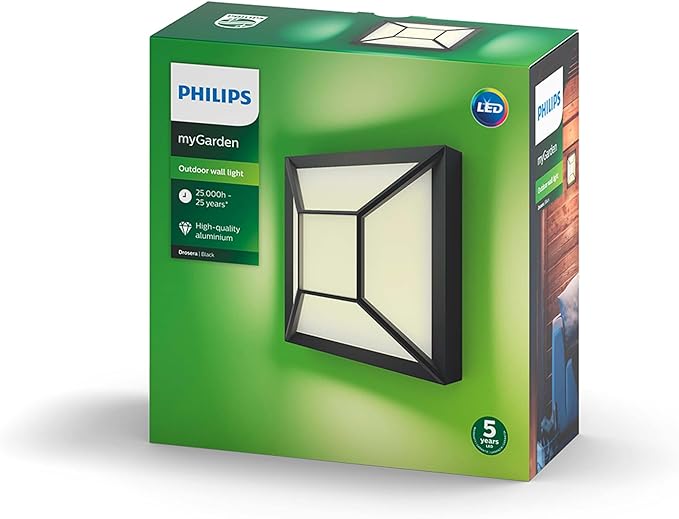 Philips Philips Mygarden Drosera Wandlamp - Warmwit Licht -12 W - voor Tuin En Terras - Aluminium