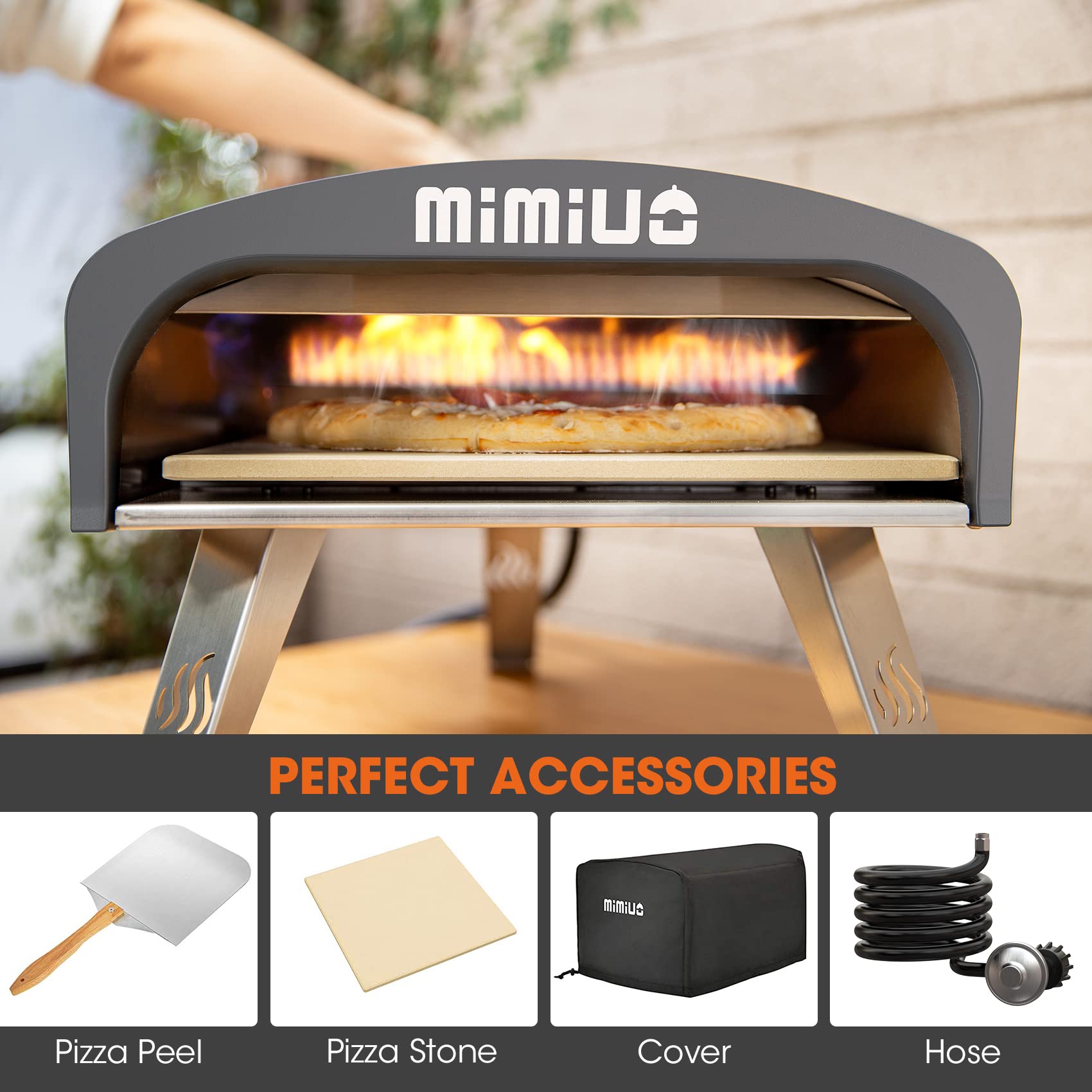 Amazon.com: Mimiuo Outdoor Gas Pizza Oven - Portable Propane Pizza Ovens  for Outside - Professional Pizza Stove with 13 inch Pizza Stone - (Classic G -Oven Series) : Home u0026 Kitchen