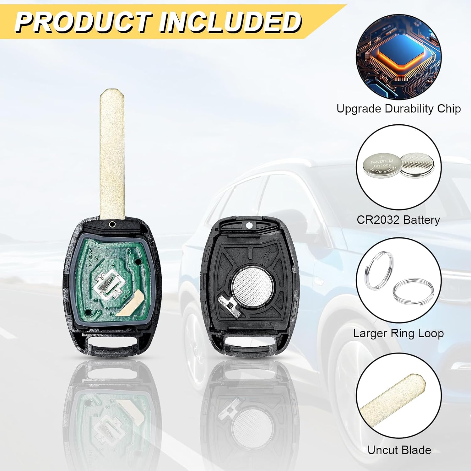 Vurkcy Key Fob Replacement for 2006-2013 Honda Civic EX Si Hybrid Car Keyless Entry Remote Control, N5F-S0084A N5F-A05TAA, 4 Buttons, 2Pcs