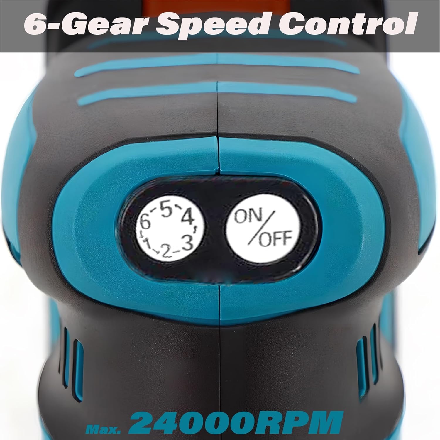 5'' Brushless Random Orbital Sander for Makita 18V Battery, 6 Speed 24000RPM Cordless Palm Sander with Dust Collector for Woodworking Metal Plastic Sanding Polishing Rust Removal (No Battery)