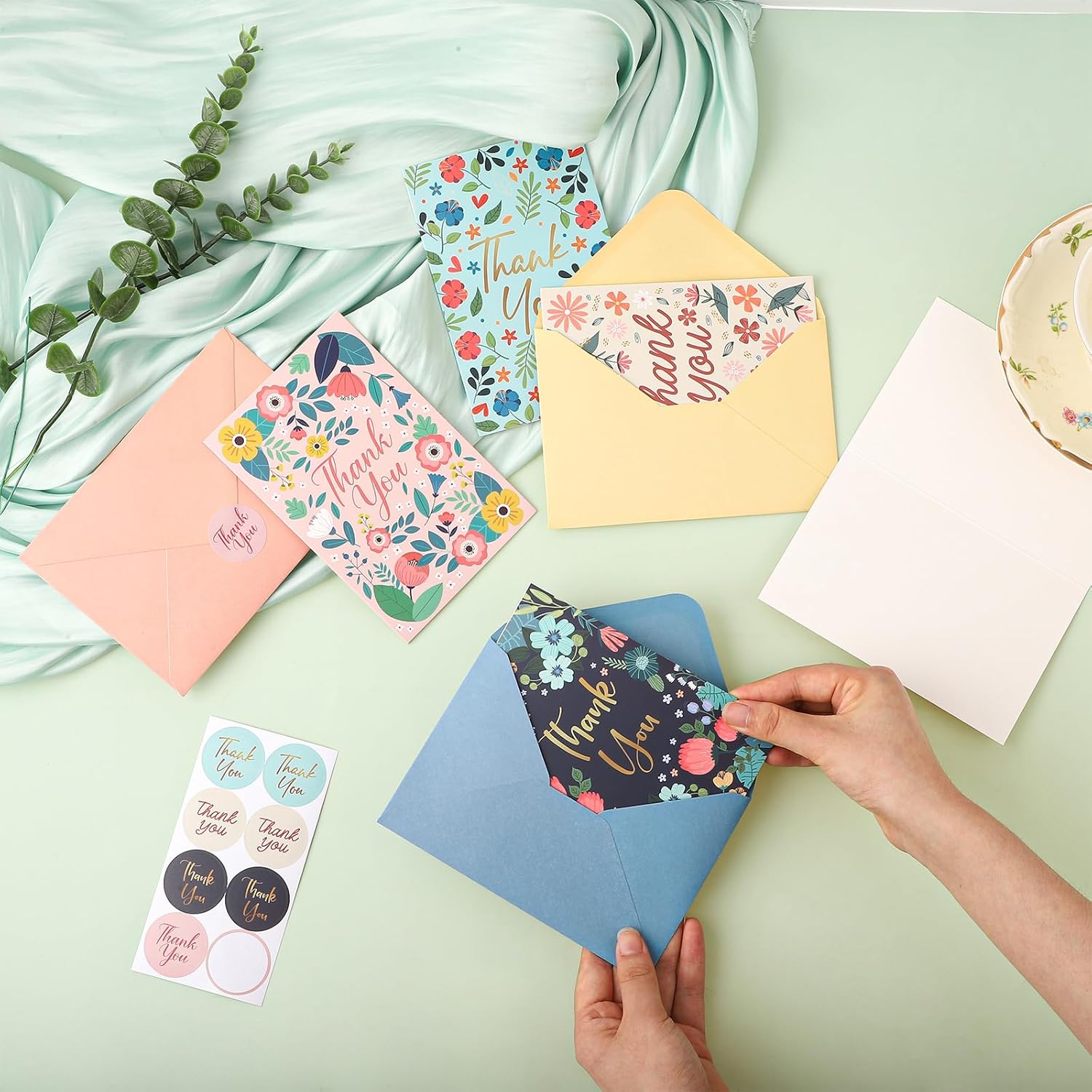 24 Pack Thank You Cards with Envelopes, 4x6 Inch Thank You Notes with Envelopes & Stickers, Greeting Cards for Birthday, Wedding, Baby Shower, Graduation, Easter, Mother's Day, Teacher's Day - Image 5