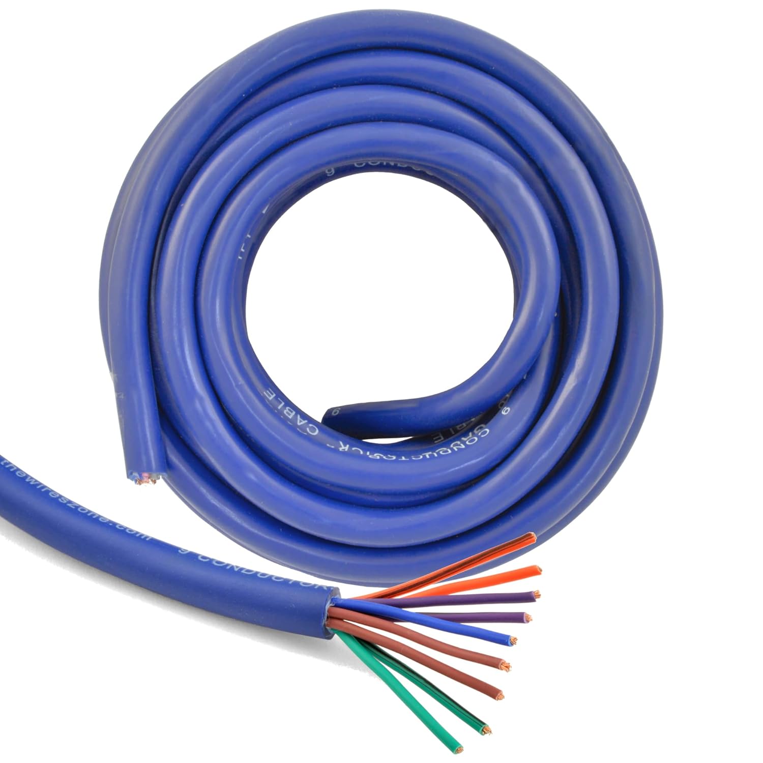 20ft 18 AWG Multi 9 Conductor Blue Speed Wire 18 Gauge CCA