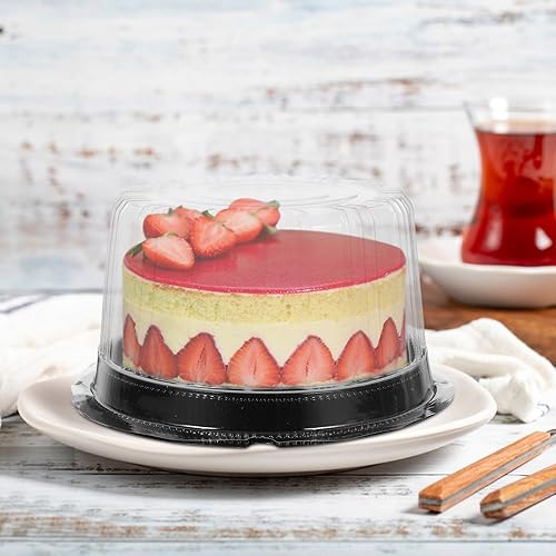 Miniatura 9 de ULTECHNOVO Recipientes desechables para pasteles con tapas, 10 unidades de plástico para tartas, cajas transparentes para almacenamiento de