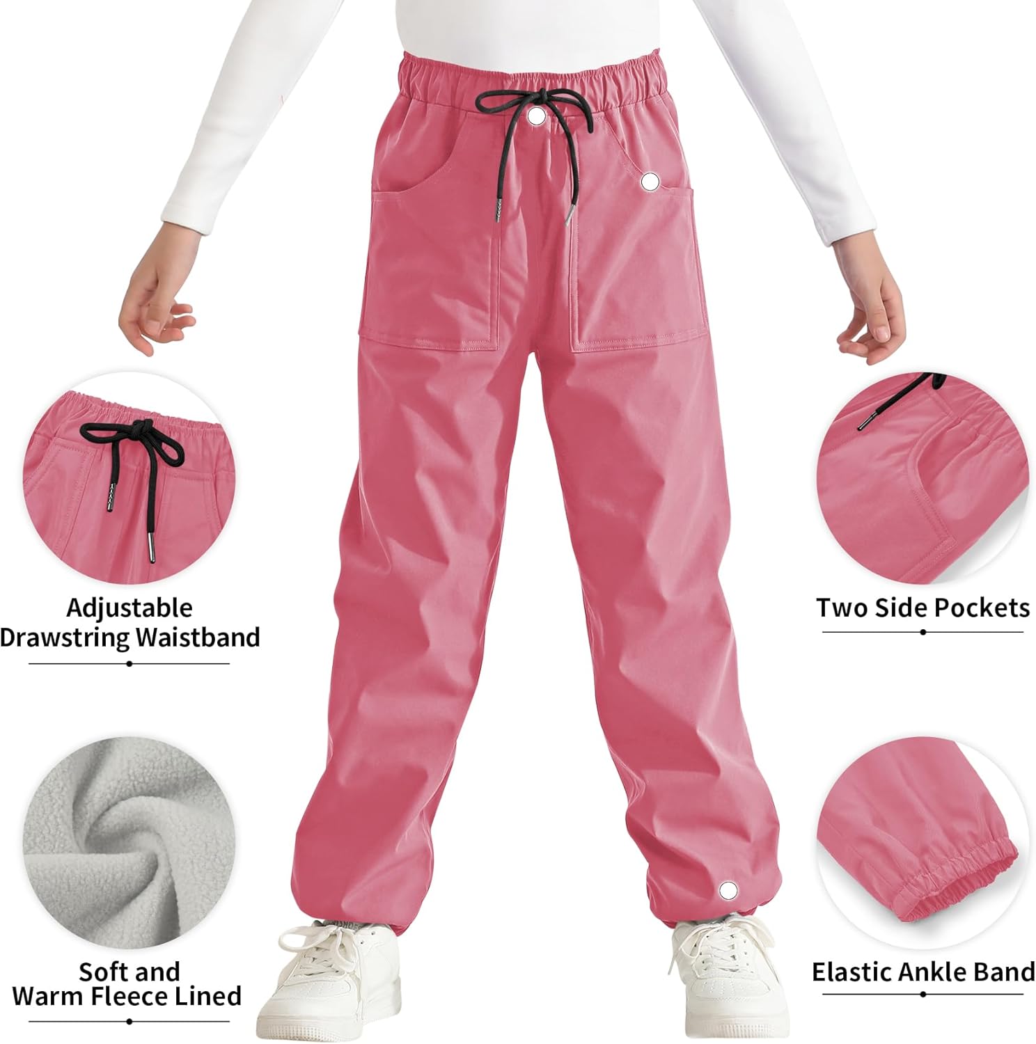 Dreammonkey Kids Snow Pants - Waterproof, Fleece Lined, Windproof & Thermal Insulated Ski/Snow Play Pants for 2T-14Y
