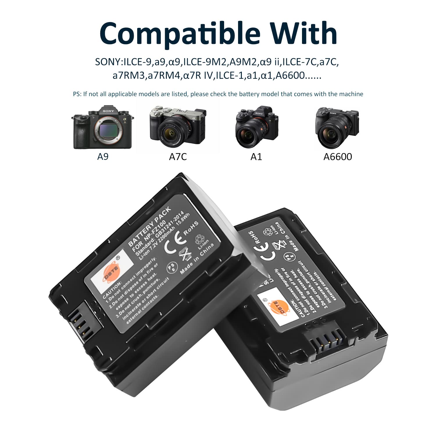 Amazon.com : DSTE 2-Pack NP-FZ100 Compatible with Sony FX3, FX30