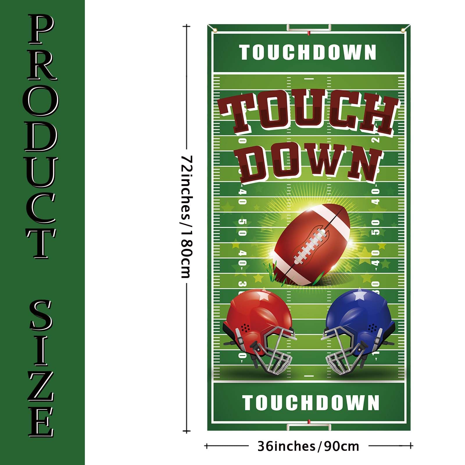 American Football Türabdeckung – Touchdown-Fotohintergrund, 180x90 Cm, Für Geburtstagsparty