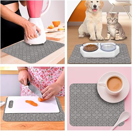 Miniatura 6 de Tapete para secar platos  Tapetes de secado de platos ultra absorbentes  Lavable a máquina y secado súper rápido  Solución práctica para secar