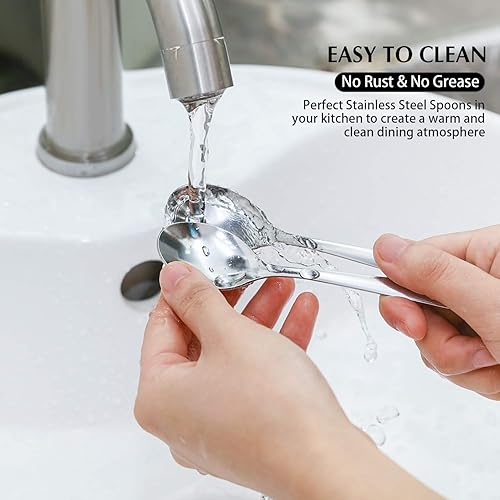 Miniatura 6 de Juego de 24 cucharas de café Demitasse de 4.7 pulgadas, de acero inoxidable, cucharaditas para postre de azúcar, aperitivo, pastel, helado, capuchino