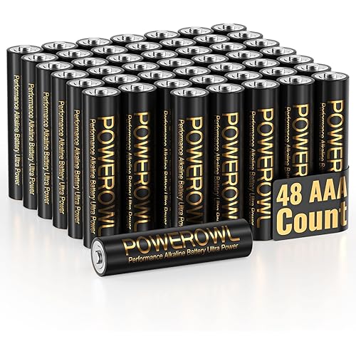 POWEROWL High-Capacity Alkaline AAA Batteries 48 Pack, 1.5v Long Lasting Triple A Battery, 10-Year Shelf Life
