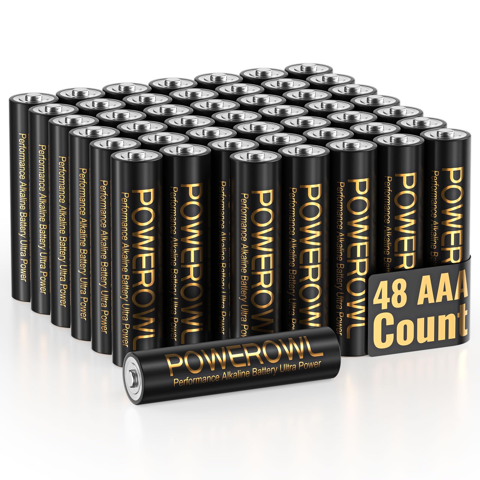 POWEROWL High-Capacity Alkaline AAA Batteries 48 Pack, 1.5v Long Lasting Triple A Battery, 10-Year Shelf Life