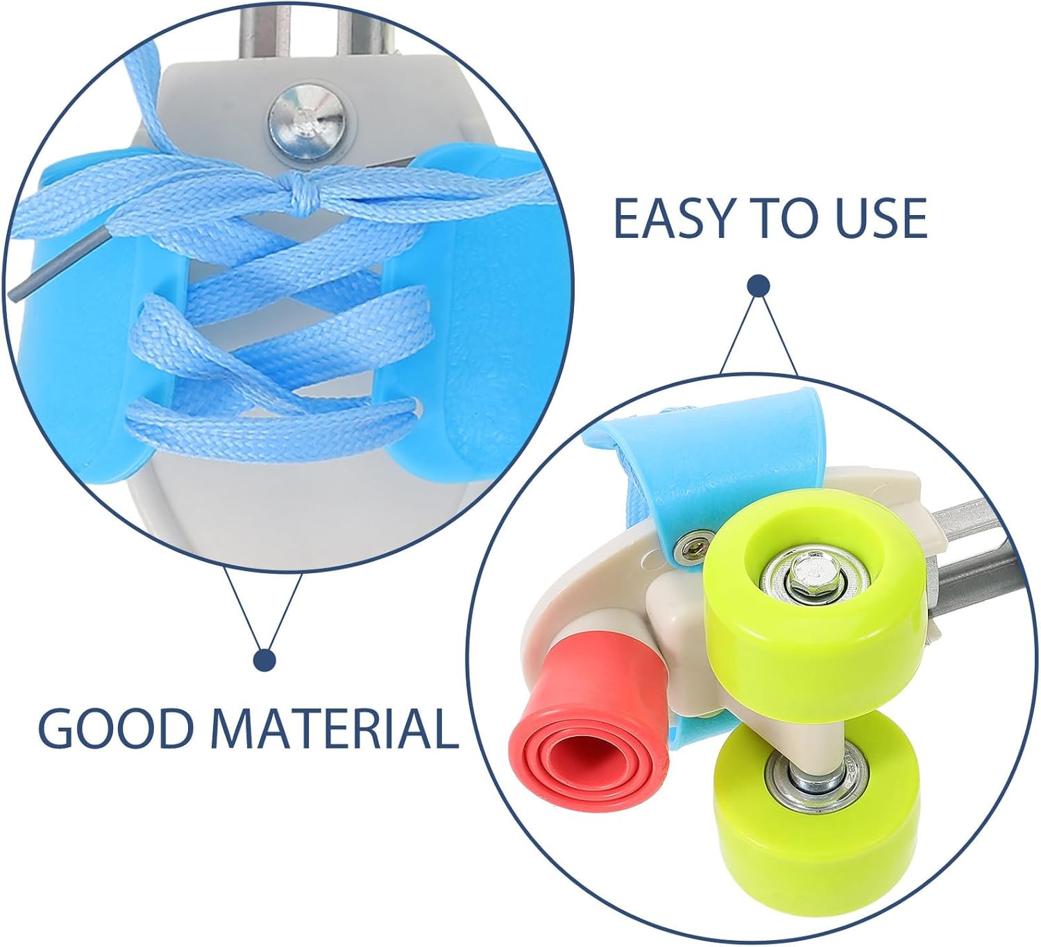 BESPORTBLE Adjustable Double Row Protective Roller Skate Shoes for Four-Wheel Beginner Skating Shoes with Colorful Design Comfortable Breathable Outdoor Sport