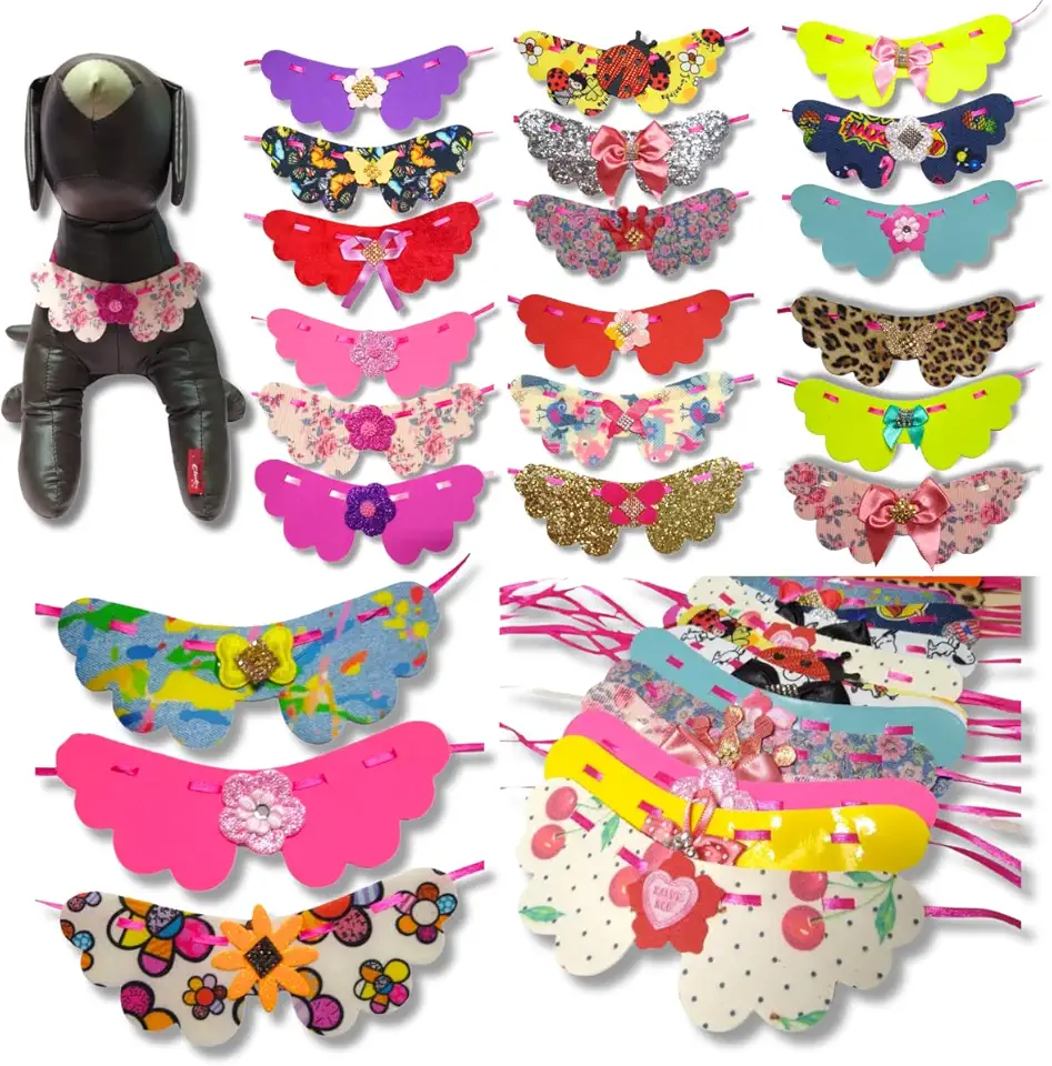 LAÇO DE PESCOÇO GARGANTILHA PETSHOP 100UN GRAVATAS PET FÊMEA FANCY DOG