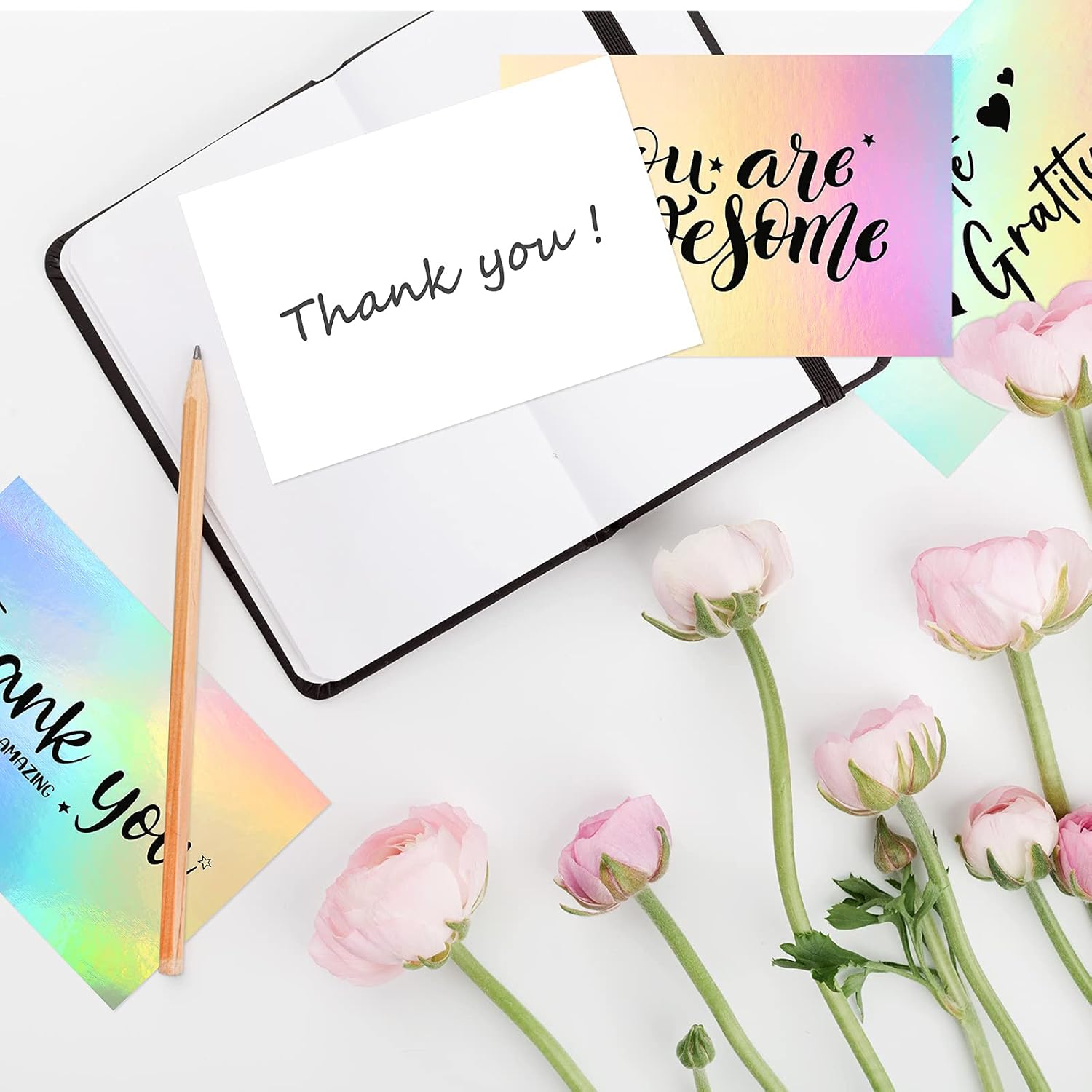 Holographic Thank You Cards Appreciation Postcards You Are Awesome Greeting Cards Thank You for Making a Difference Cards for Students Volunteers Teachers Graduation Nurses,4 x 6 Inch(240 Pieces)