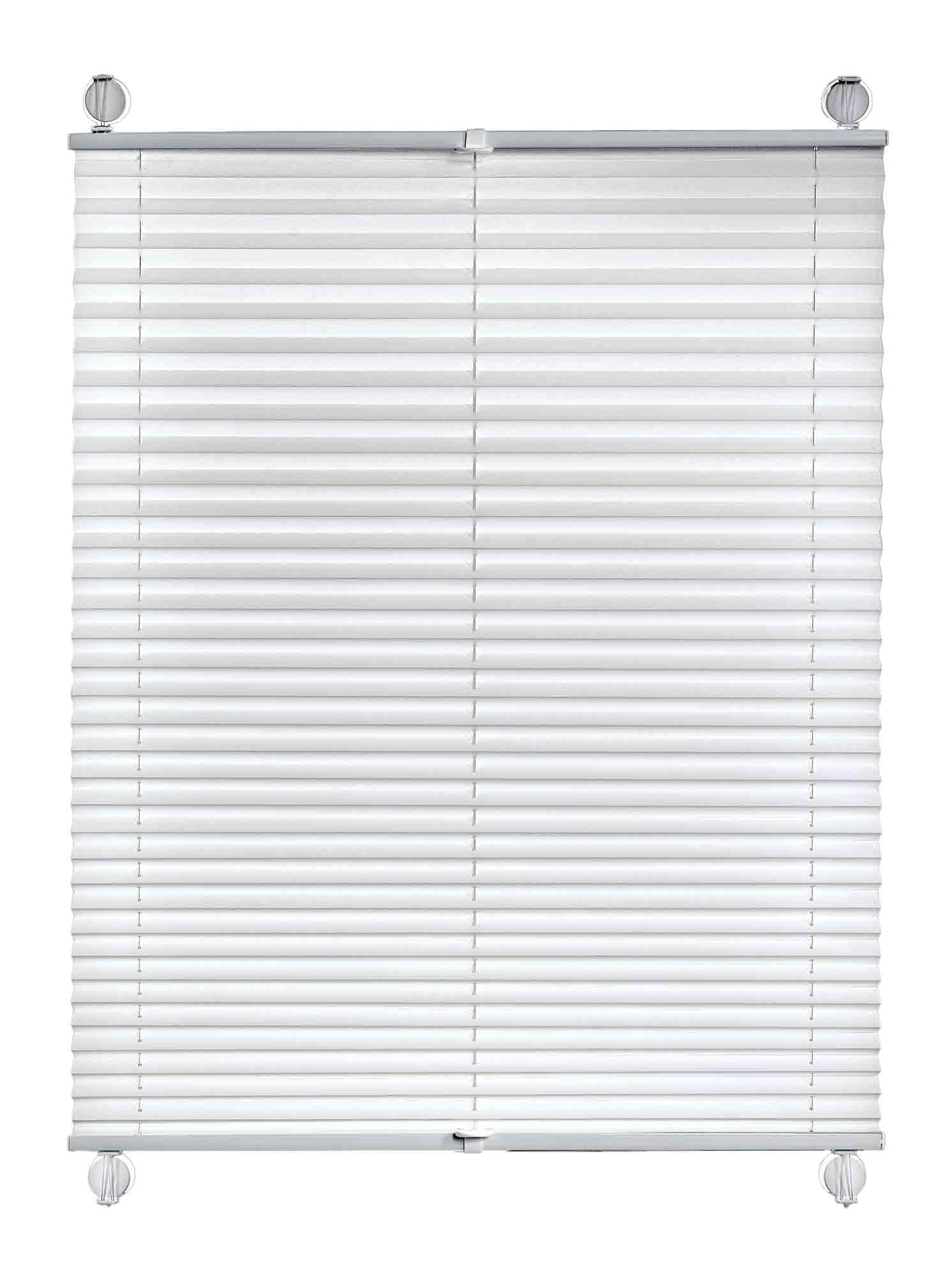 Plissee Vacufix mit Saugnäpfen, ohne Bohren, weiß 80 x 210 cm