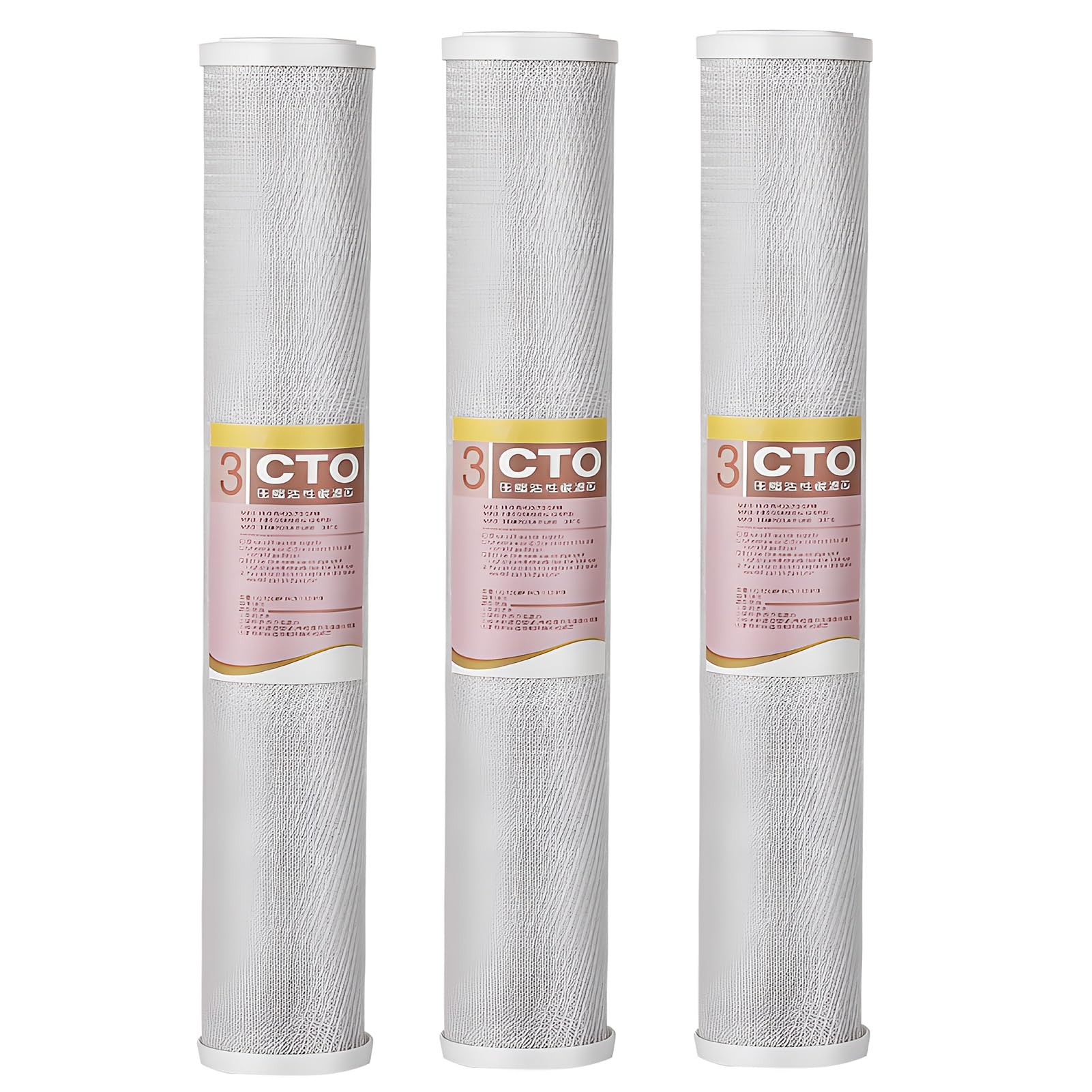 Filtre à eau à charbon actif 20 pouces cartouche de remplacement maison lot de 3 CTO