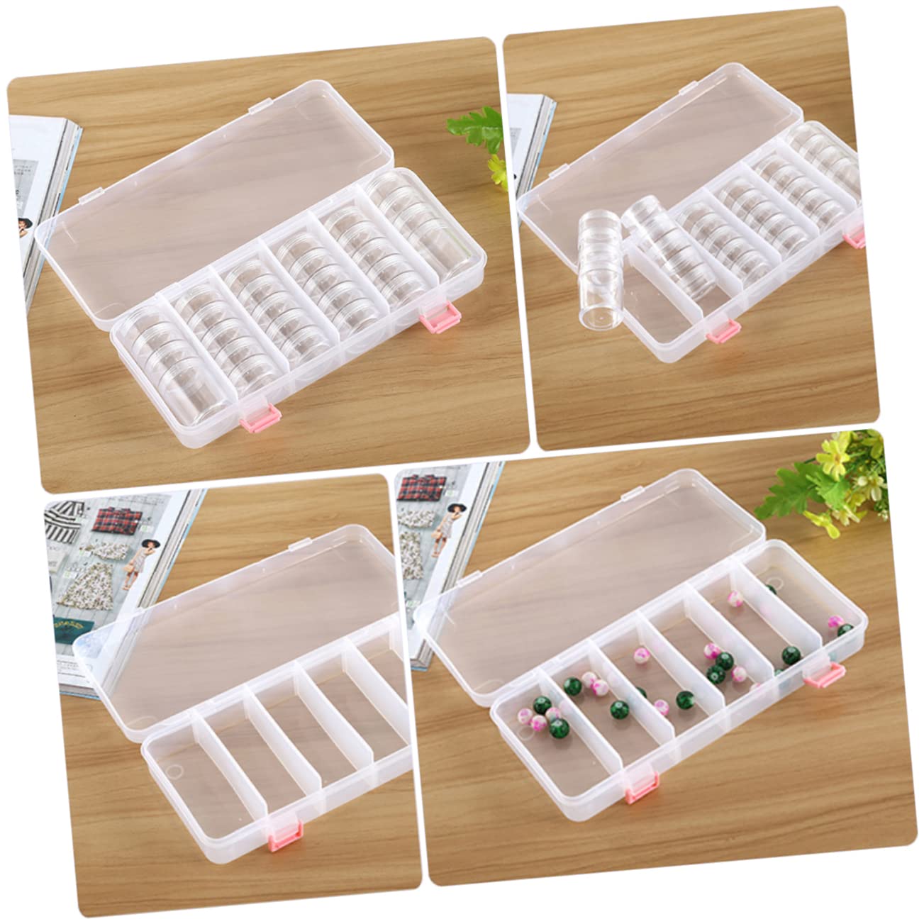 SHERCHPRY 3 szt. pudełko pudełko na biżuterię organizer na biżuterię mały przezroczysty pojemnik przezroczysty organizer do przechowywania etui organizer na przybory do paznokci pojemniki na kosmetyki