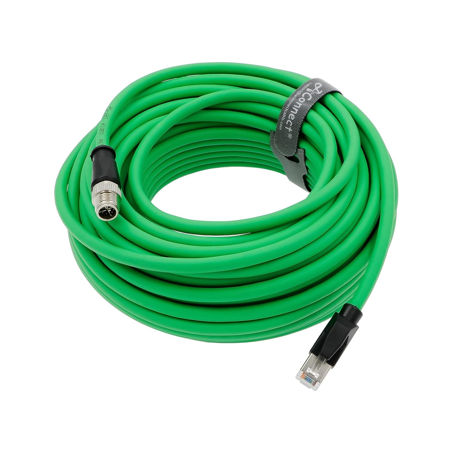 M12-X-Code Ethernet-Cable for Cognex in Sight Industrial Camera M12 8 Pin Male X Code to RJ45 Shielded Cat6ae Ethernet Cable 3M (Green)