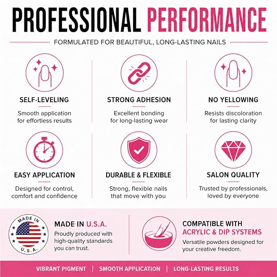 Sassi Color Acrylic Powder 1/4oz | Pack of 12 | Assorted Color| Professional Nail System, Professional Grade, Durable Nail Powder | Made in USA