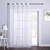 Vista 17 de NICETOWN Cortina transparente para puerta de patio, cortina vertical de gasa, panel de cortina extra ancho, tratamiento de ventana para puerta Blanco