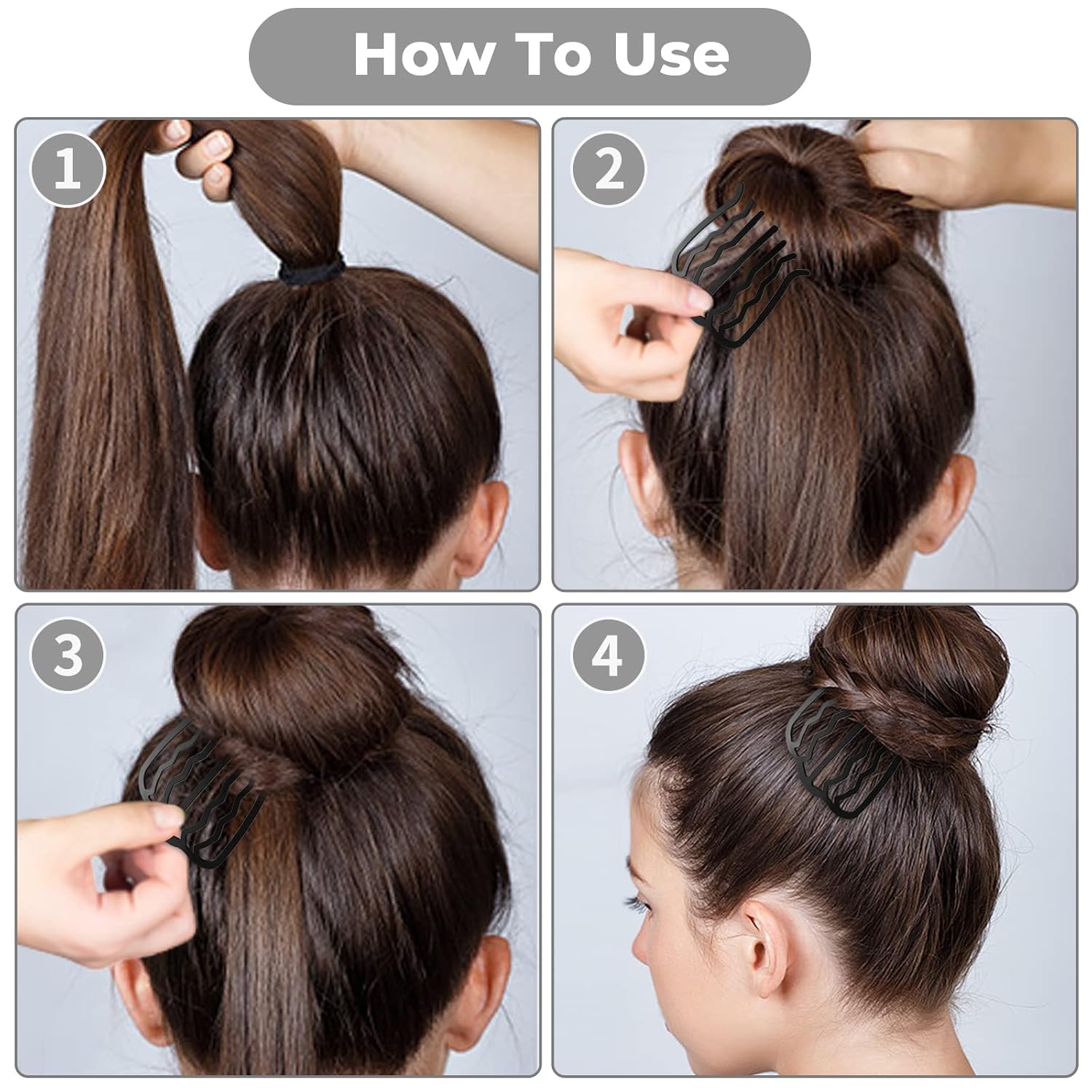 WLLHYF 6 PCS Hair Fork Clip Hair Side Combs U Shaped Messy Updo Bun Hair Pin Teeth Pins Stick Vintage Meatball Hair Styling Tool Accessories for Women Girls : Beauty & Personal Care