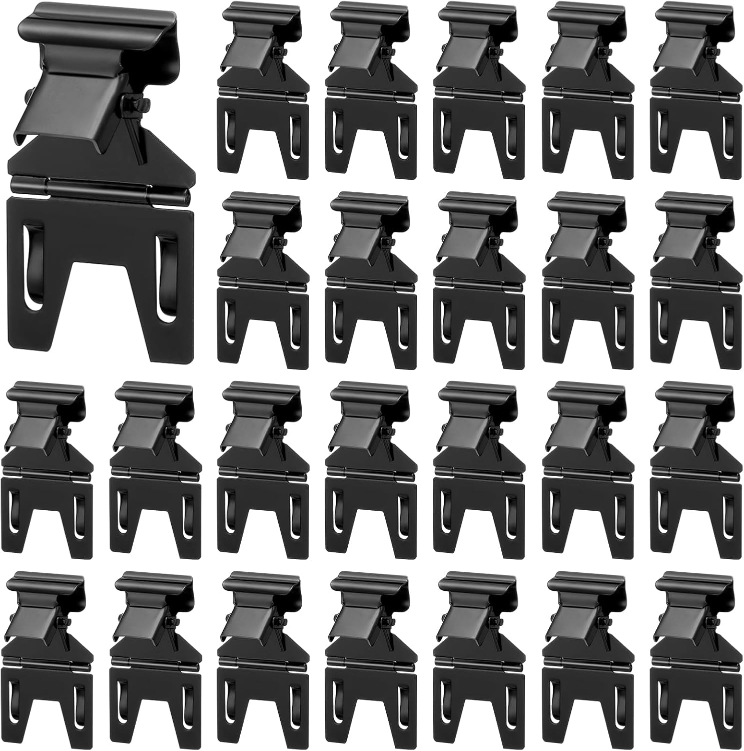 Zonon 50 Pcs Black Metal Pop Clip Sign Stand Holders, Adjustable Merchandise Label Tag Clip Sign Holder Stand for Price Tag for Home Office Retail Store Display